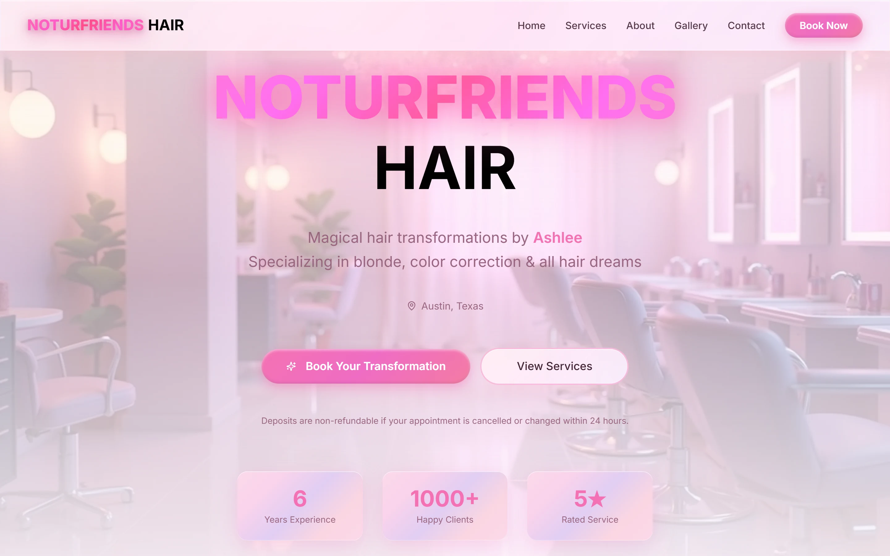 NotUrFriends Hair website