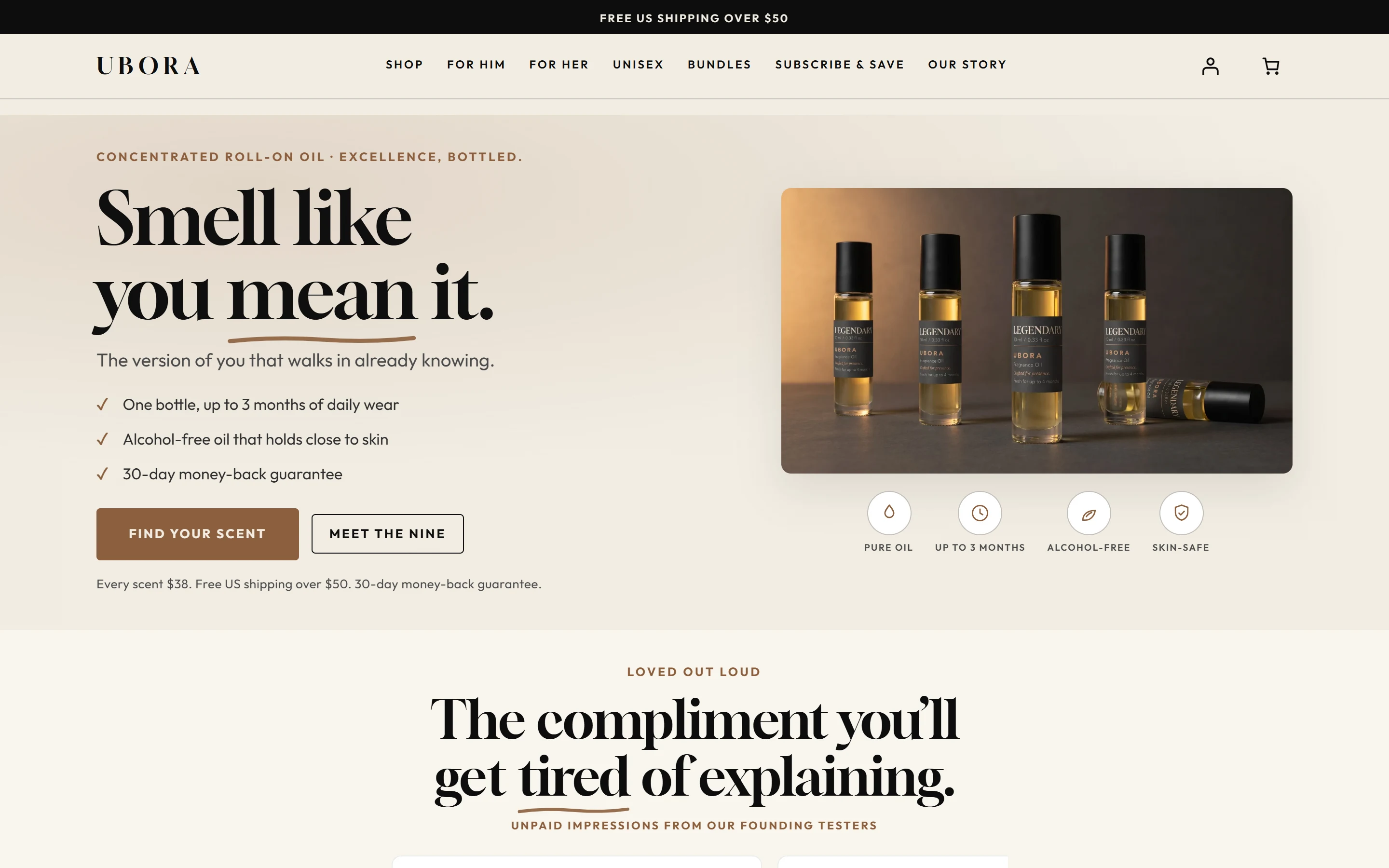 UBORA Fragrances website